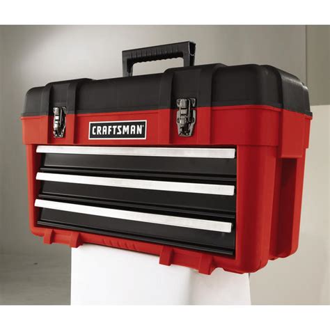 craftsman 3 drawer plastic metal portable chest tool box|3 drawer portable tool chest.